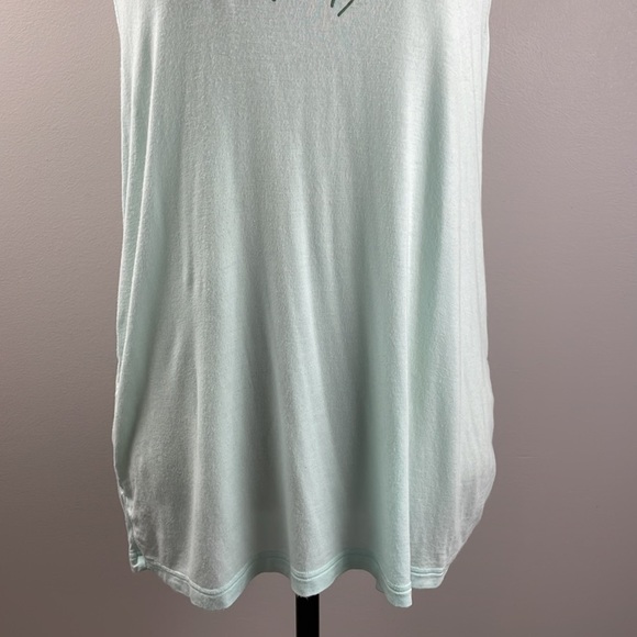 Gymshark Tank Top SZ S Light Blue Embroidered Flowers on Front Stretchy Soft - Picture 4 of 10